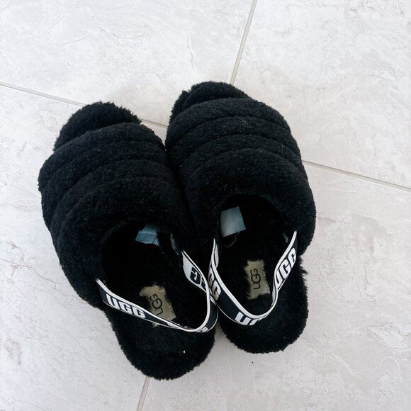 75% NEW UGG BLACK SLIDES, SIZE 7 - Picture 5 of 7